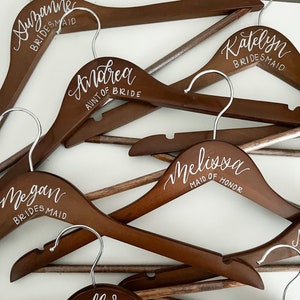Custom Hangers | Hand-Lettered Hangers | Wedding Dress Hangers | Bridesmaid Hangers | Custom Wedding Hangers