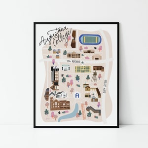 Augustana College Map 8x10 Print Physical Print Augie Map - Etsy