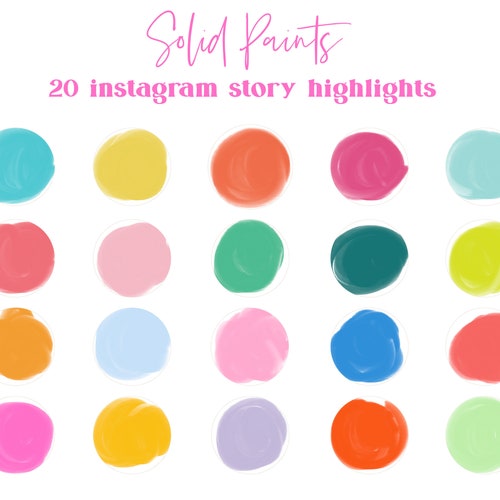 Rainbow Pastel Painted Instagram Highlight Covers Bright - Etsy