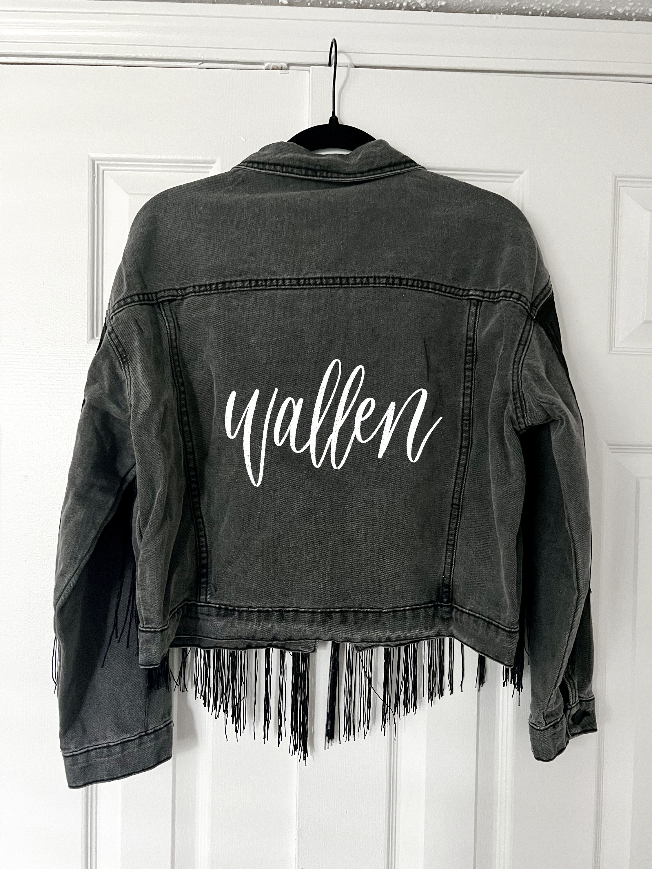 Denim jacket with silver fringe best sale