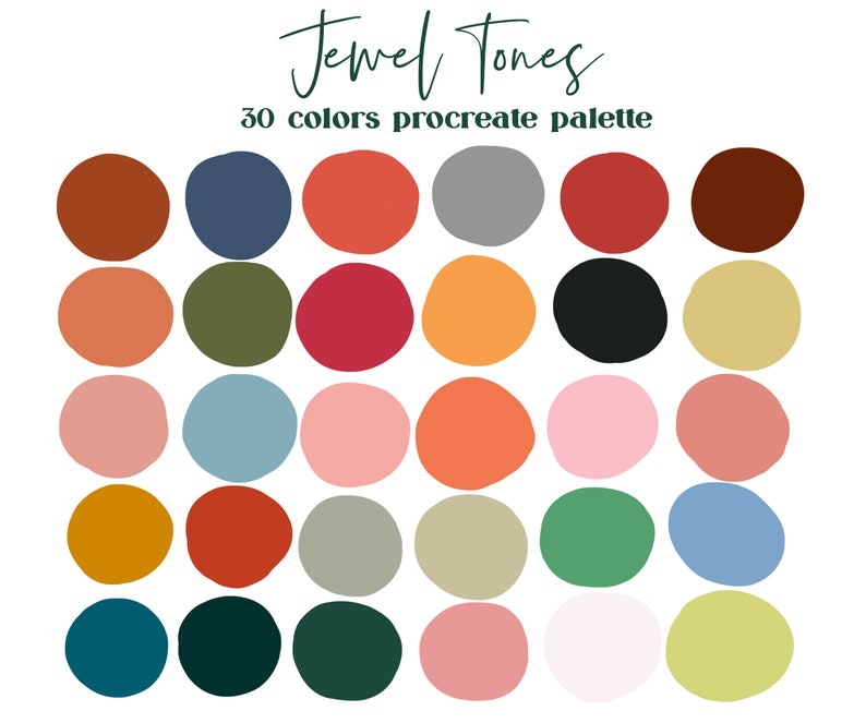 Jewel Tones Procreate Color Palette / Ipad Procreate