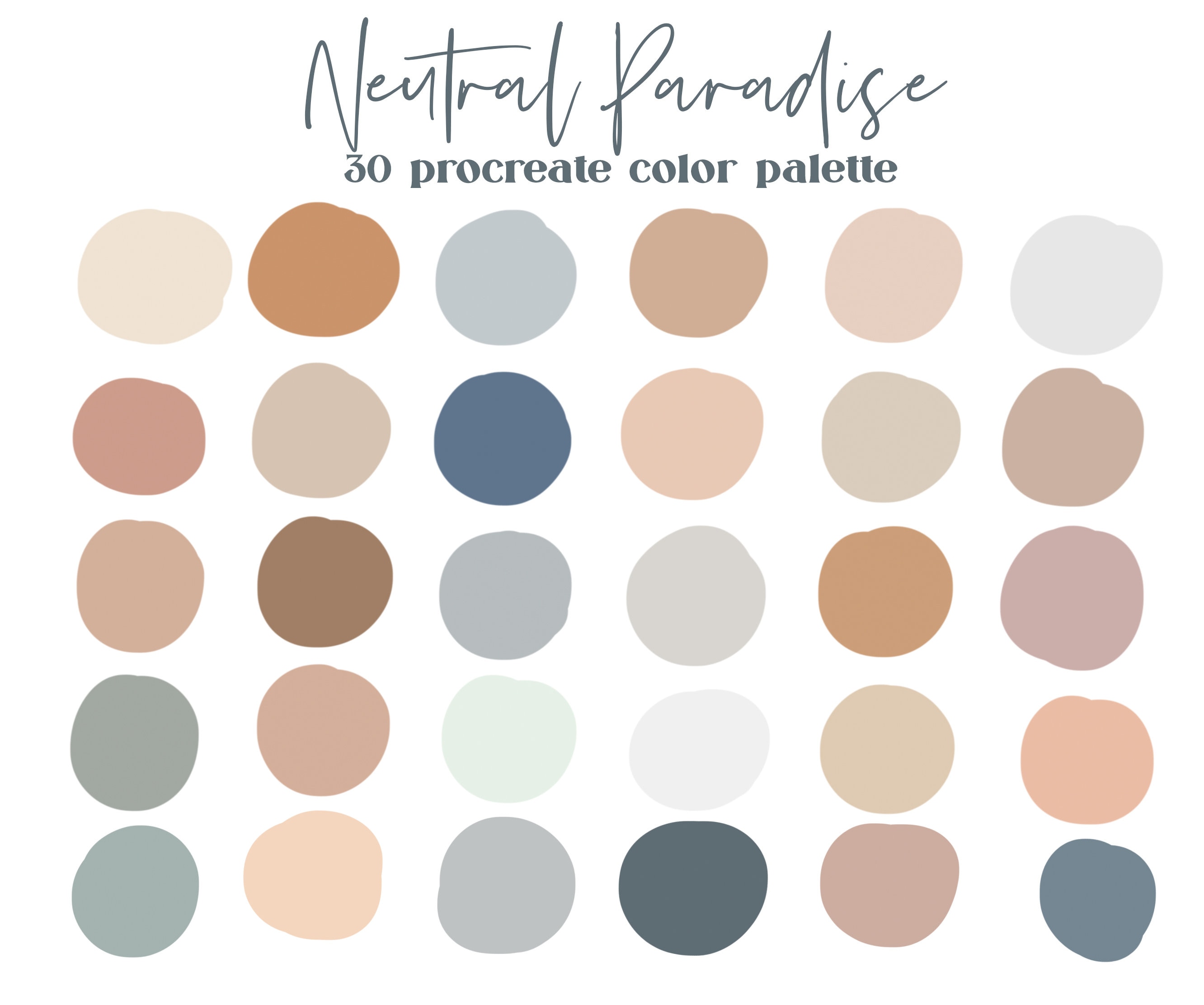 Neutral Paradise Procreate Color Palette Ipad Procreate Etsy Canada