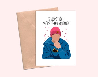 Do druku Justin Bieber Card-Instant Download-karta walentynkowa-karta miłosna-karta przyjaciela