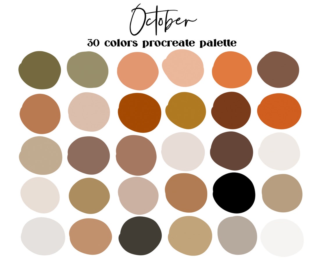 October Neutrals Procreate Color Palette / iPad Procreate - Etsy