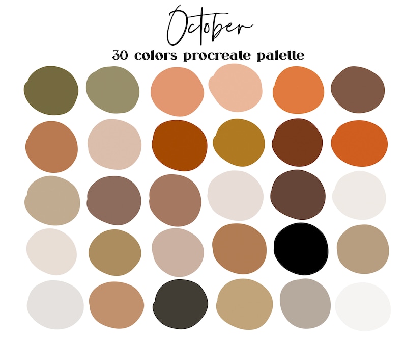 October Neutrals Procreate Color Palette / Ipad Procreate image 1