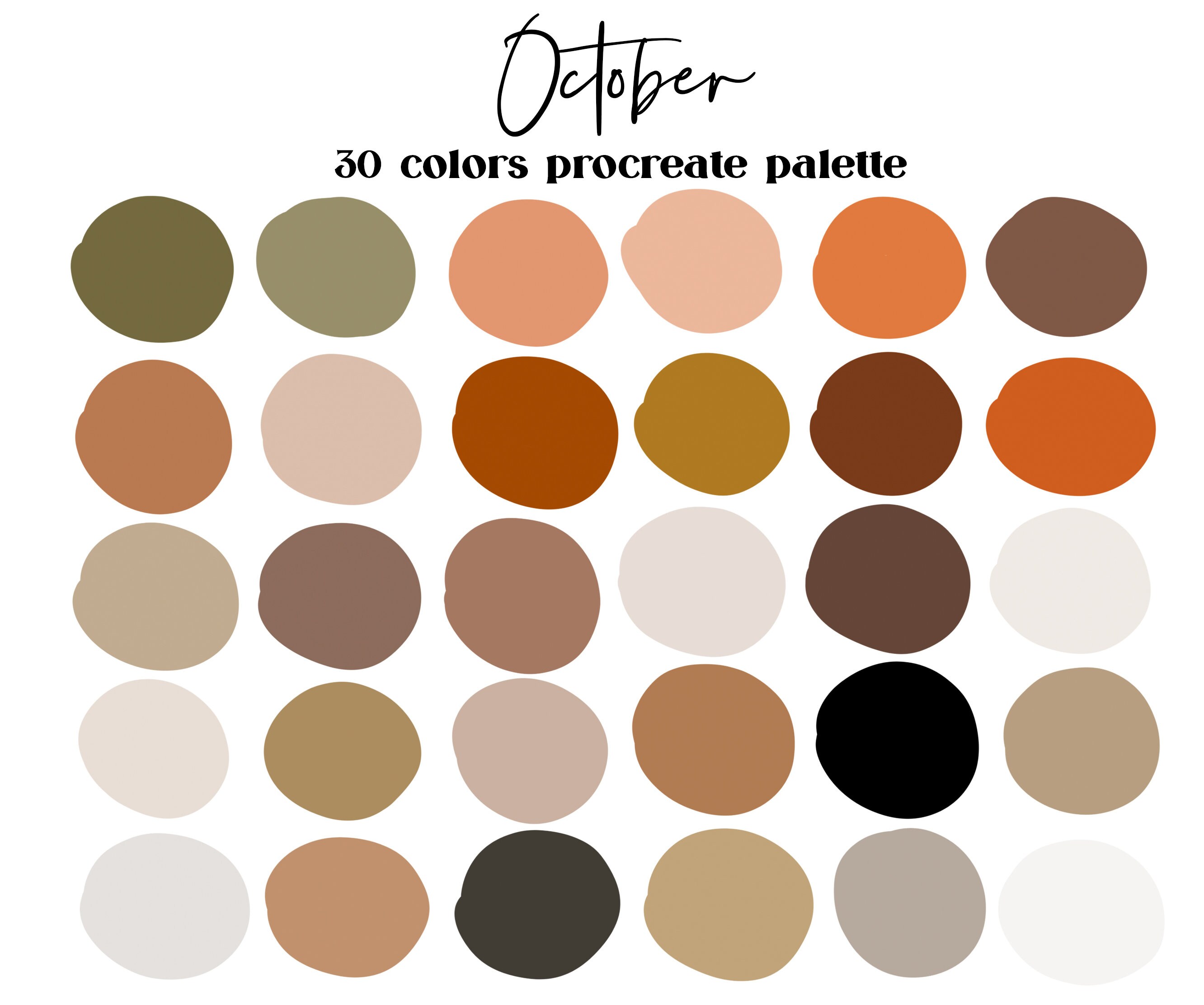 October Neutrals Procreate Color Palette / Ipad Procreate Etsy