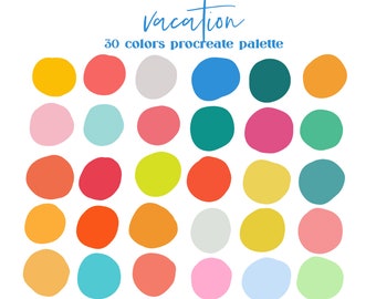 Vacation Procreate Color Palette / Ipad Procreate Swatches / Instant Download