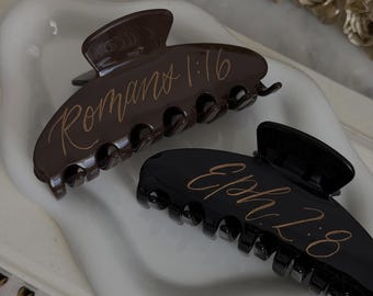 Spersonalizowany grawerowany klips z wersetem biblijnym, niestandardowy klips z wersetem biblijnym, EmiJay Dupe, 4-calowy grawerowany klips z wersetem biblijnym