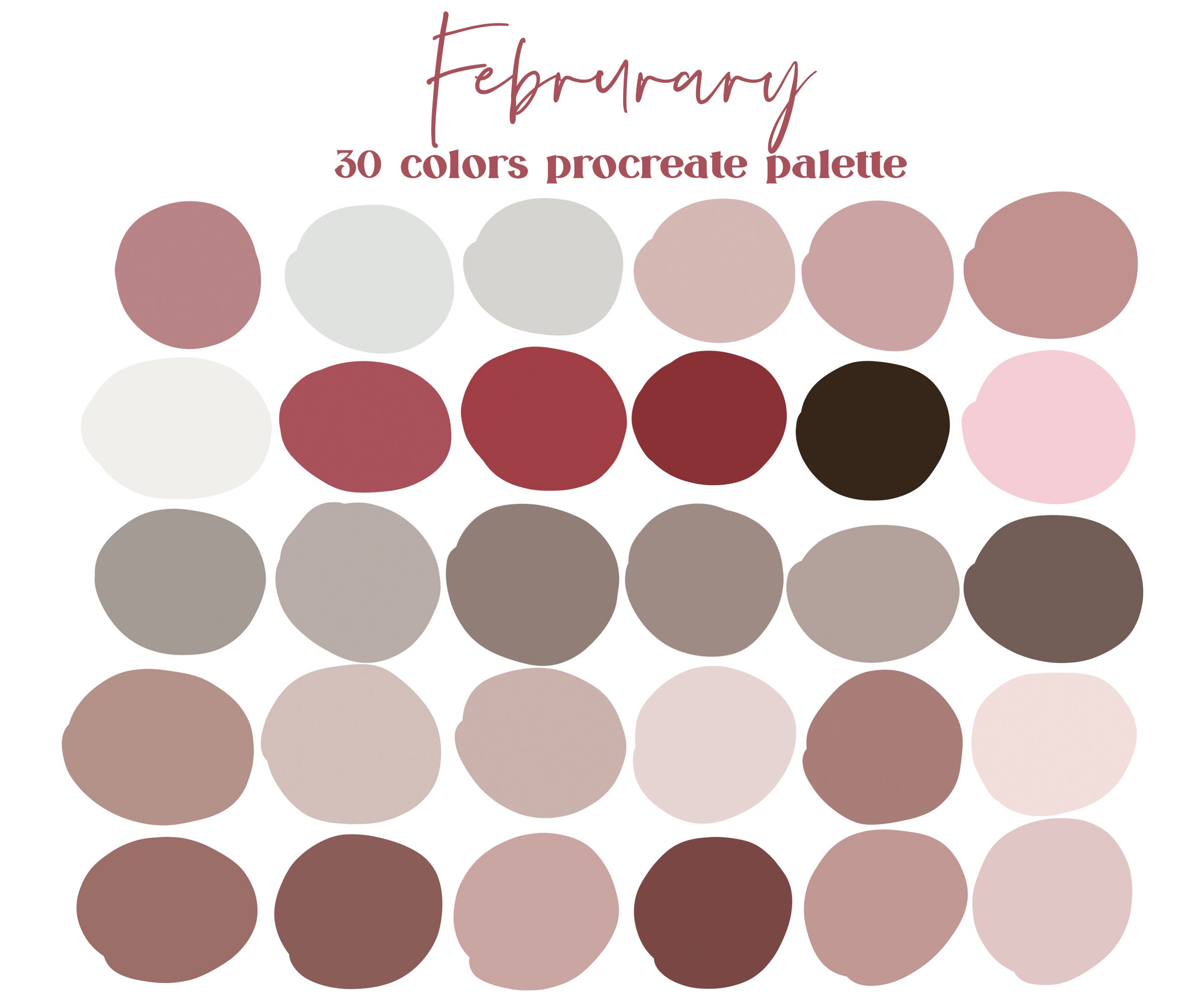 Monthly Neutrals 12 Procreate Color Palettes Ipad Procreate Etsy