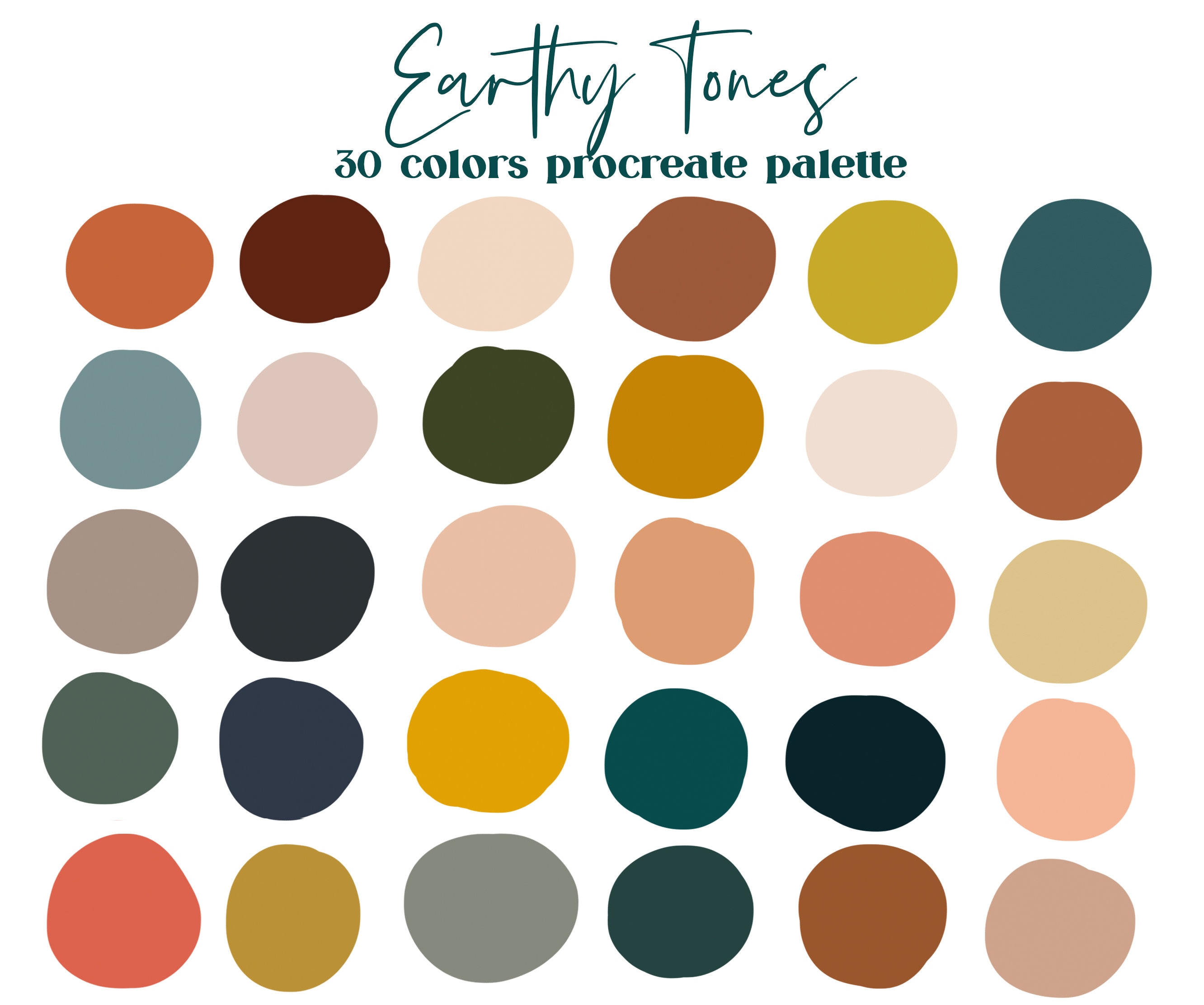Earthy Procreate Color Palette Procreate - Etsy
