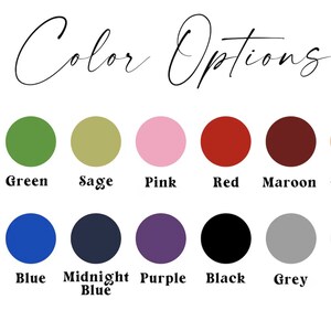 Może przedstawiać: Obraz przedstawiający paletę kolor&oacute;w z napisem "Color Options" w ozdobnej czcionce. Paleta zawiera 15 opcji kolorystycznych, w tym turkusowy, zielony, szałwiowy, r&oacute;żowy, czerwony, kasztanowy, pomarańczowy, jasnoniebieski, niebieski, granatowy, fioletowy, czarny, szary i biały.