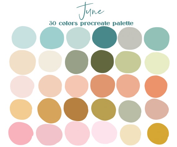 June Neutrals Procreate Color Palette / iPad Procreate Swatches