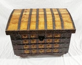 India Teak and Iron Damchiya Dowry Chest
