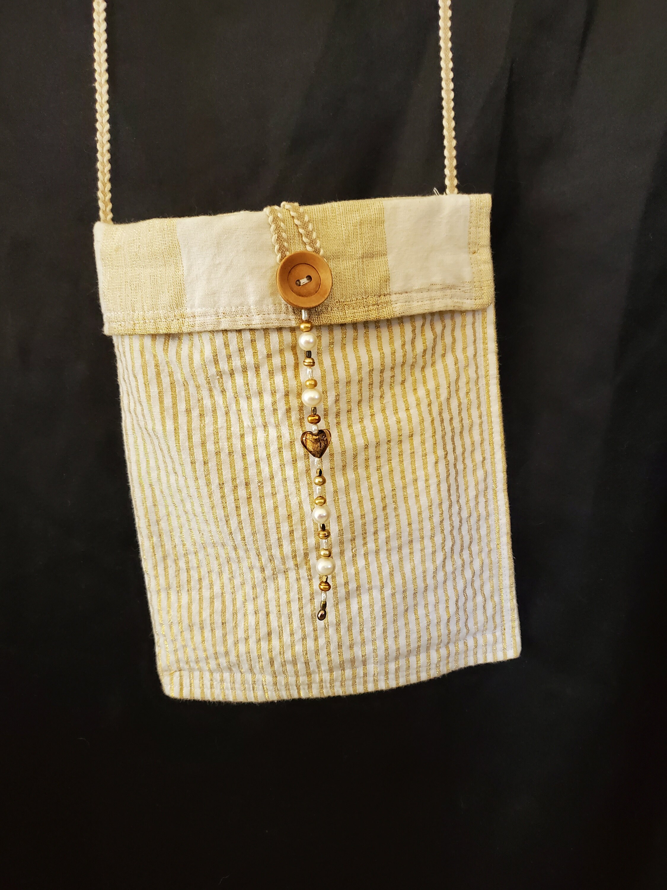 Gold and Cream CrossBody Mini Bag Etsy