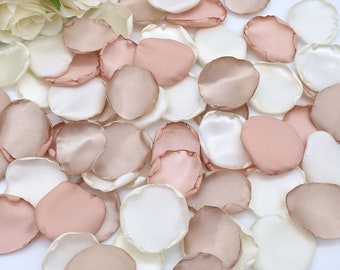 Dusty Rose Petals, Light Taupe Petals, Ivory Petals Dusty Rose Wedding Decorations Flower Girl Petals Taupe Wedding Decor Boho Wedding Decor