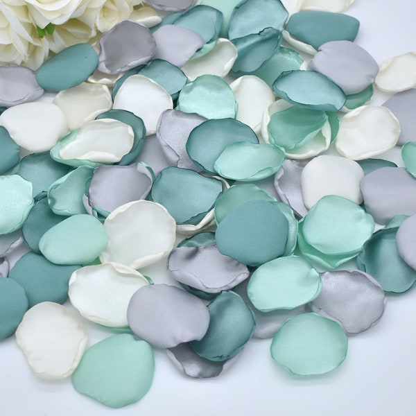 Eucalyptus Rose Petals, Mint Petals, Silver, Ivory Petals Summer Wedding Decor Beach Wedding Decor Flower Girl Petals Eucalyptus Wedding