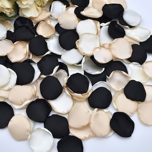 Personalized Rose Petals Black, Champagne, Ivory Petals Gothic Wedding Decorations Flower Girl Petals Aisle Runner Decor Black Wedding Decor