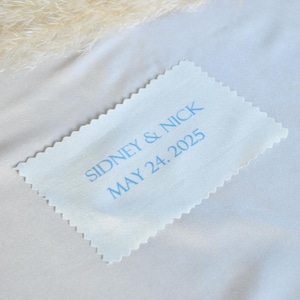 Personalized Wedding Dress Patch, Satin Wedding Label, Something Blue Custom Patch, Custom Wedding Dress Label, Personalized Bride Gift