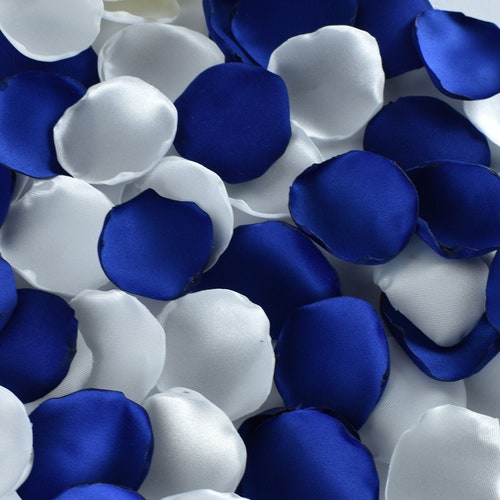 Royal Blue Rose Petals White Rose Petals Wedding Decor Flower Etsy