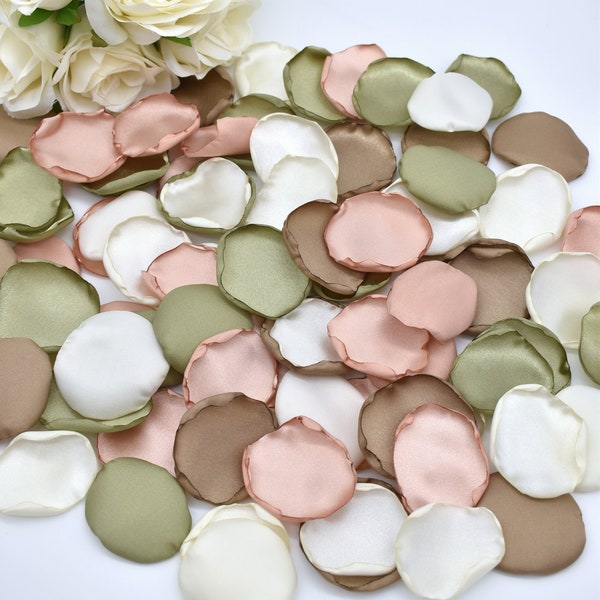 Sage Green Petals, Dusty Rose Petals, Taupe Petals, Ivory Rose Petals Dusty Rose Wedding Decorations Flower Girl Petals Aisle Runner Decor