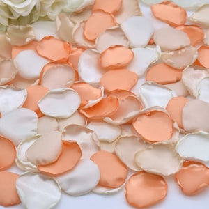 Petali di rosa pesca, petali di champagne, petali d'avorio, decorazioni per matrimoni autunnali, petali di ragazza di fiori, decorazioni per matrimoni color pesca, decorazioni per la tavola, corridore della navata