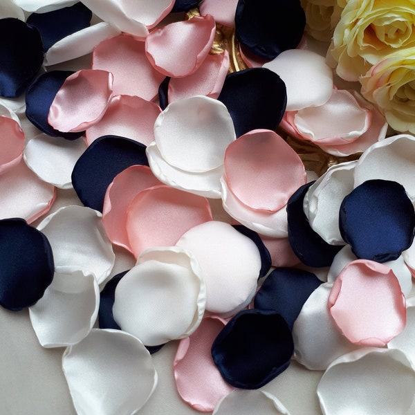 Navy Blue Rose Petals, Blush Pink Petals, White Rose Petals Wedding Decorations Flower Girl Petals Table Decor Aisle Decor Bridal Shower