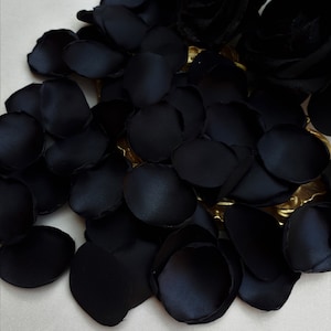 Personalized Rose Petals Black Rose Petals Black Wedding Decorations Gothic Wedding Decor Flower Girl Petals Party Decor Black Aisle Decor