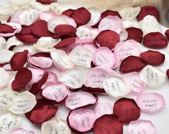 Personalized Rose Gold Petals, Ivory, Burgundy Rose Petals Rose Gold Wedding Decorations, Flower Girl Petals, Bridal Shower Decor Petal Toss