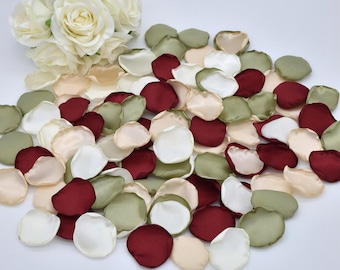 Personalized Rose Petals Sage, Burgundy, Ivory, Champagne Petals Greenery Wedding Decor Flower Girl Petals Sage Wedding Decor Petal Toss