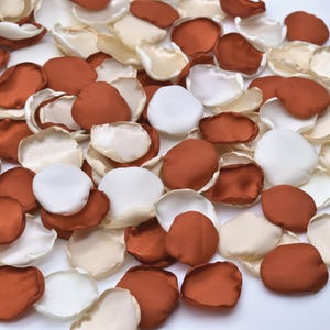 Pétalos de rosa de terracota, pétalos de champán, pétalos de marfil, decoración de boda de terracota, decoración de boda de canela, pétalos de niña de las flores, decoración de boda de otoño