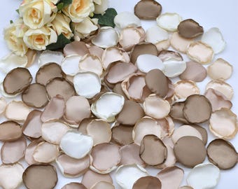 Taupe Wedding Decor Taupe Rose Petals, Light Taupe, Champagne, Ivory Petals Flower Girl Petals Earth Tone Wedding Decor Aisle Runner Decor
