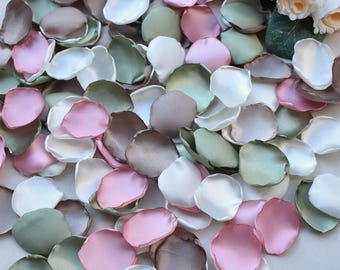Taupe Rose Petals, Sage Green Rose Petals, Rose Gold, Ivory Petals Sage Green Wedding Decorations Flower Girl Petals Olive Green Wedding