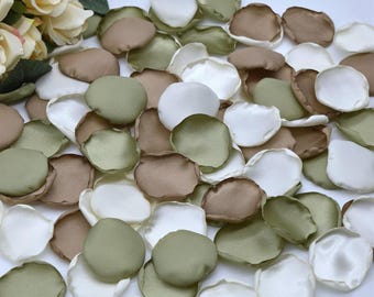 Petali verde salvia, petali tortora, petali avorio Decorazioni per matrimoni color salvia Petali per damigelle Decorazioni per navata centrale Decorazioni per matrimoni color tortora Decorazioni per matrimoni verdi