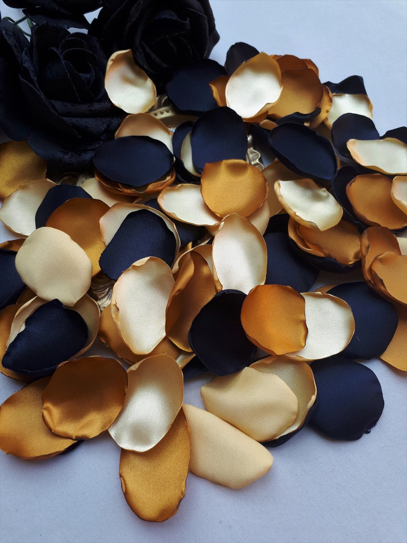Black Rose Petals Gold Rose Petals Copper Flower Petals Black Etsy