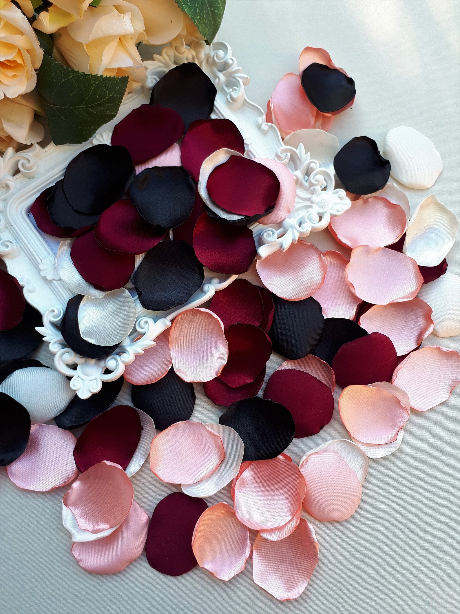 Black Rose Petals Rose Gold Petals Burgundy Rose Petals Etsy