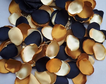 Personalized Rose Petals Black Rose Petals, Gold, Copper Petals Gold Wedding Decorations Aisle Runner Decor Party Decor Flower Girl Petals
