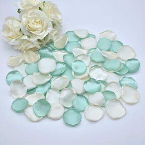 Mint Rose Petals, Ivory Petals Mint Wedding Decor Beach Wedding Decor Flower Girl Petals Summer Wedding Decor Petal Toss Mint Aisle Runner