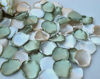 Sage Green Rose Petals, Champagne, Ivory Rose Petals Sage Green Wedding Decorations Olive Green Petals Boho Wedding Decor Flower Girl Petals