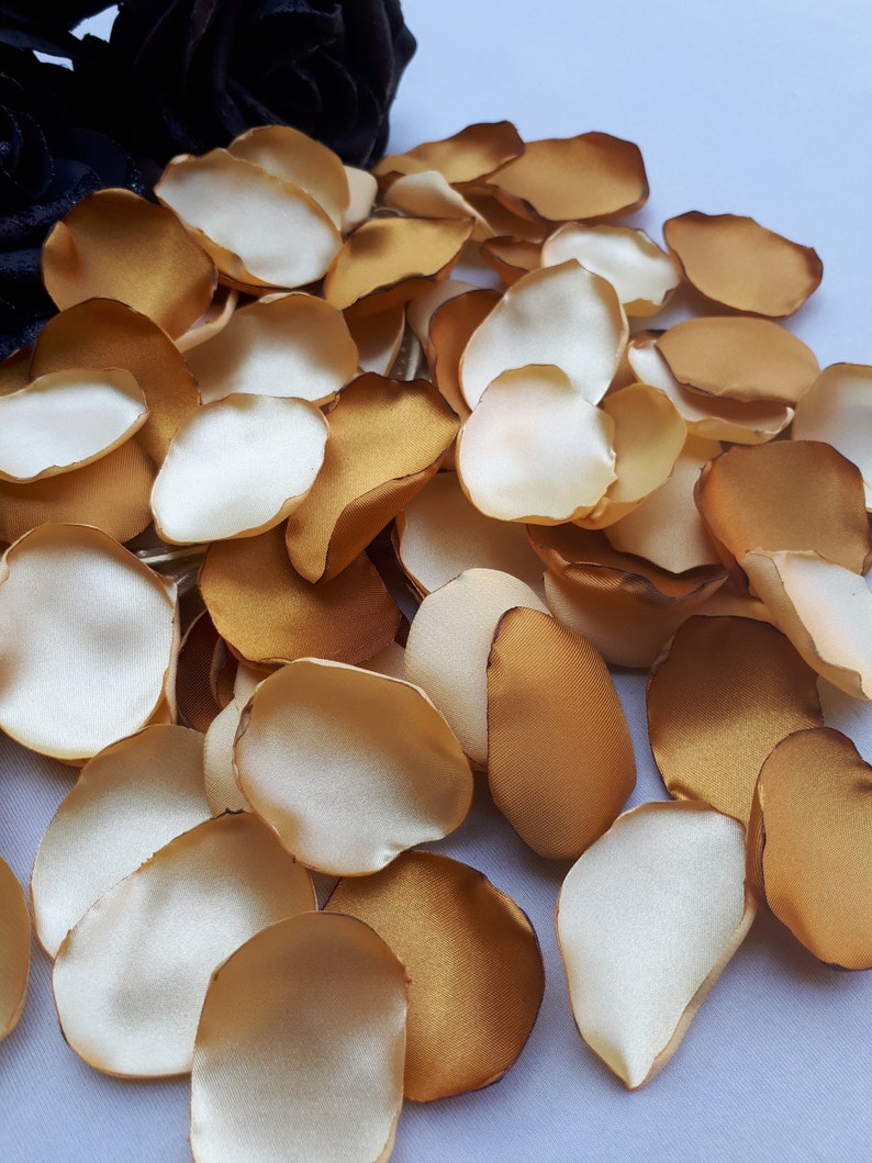 Gold Rose Petals Copper Flower Petals Fall Wedding Decoration Etsy