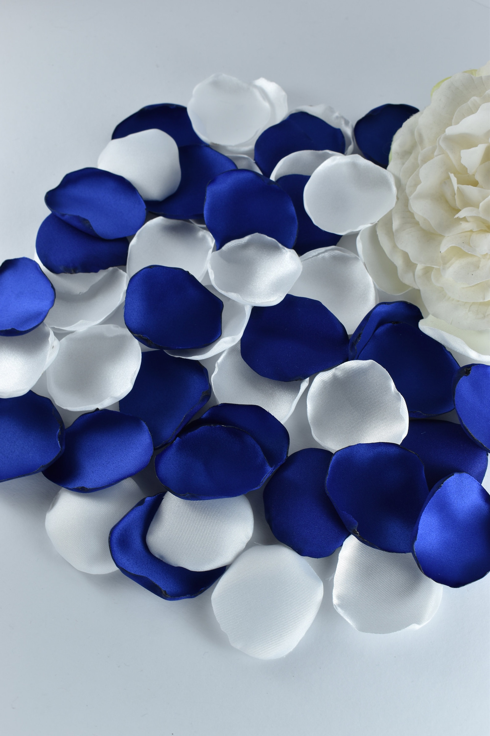 Royal Blue Rose Petals White Rose Petals Wedding Decor Flower Etsy
