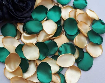 Gold Rose Petals, Emerald Green Flower Petals Gold and Green Wedding Decorations African Wedding Flower Girl Petals Petal Toss Aisle Runner