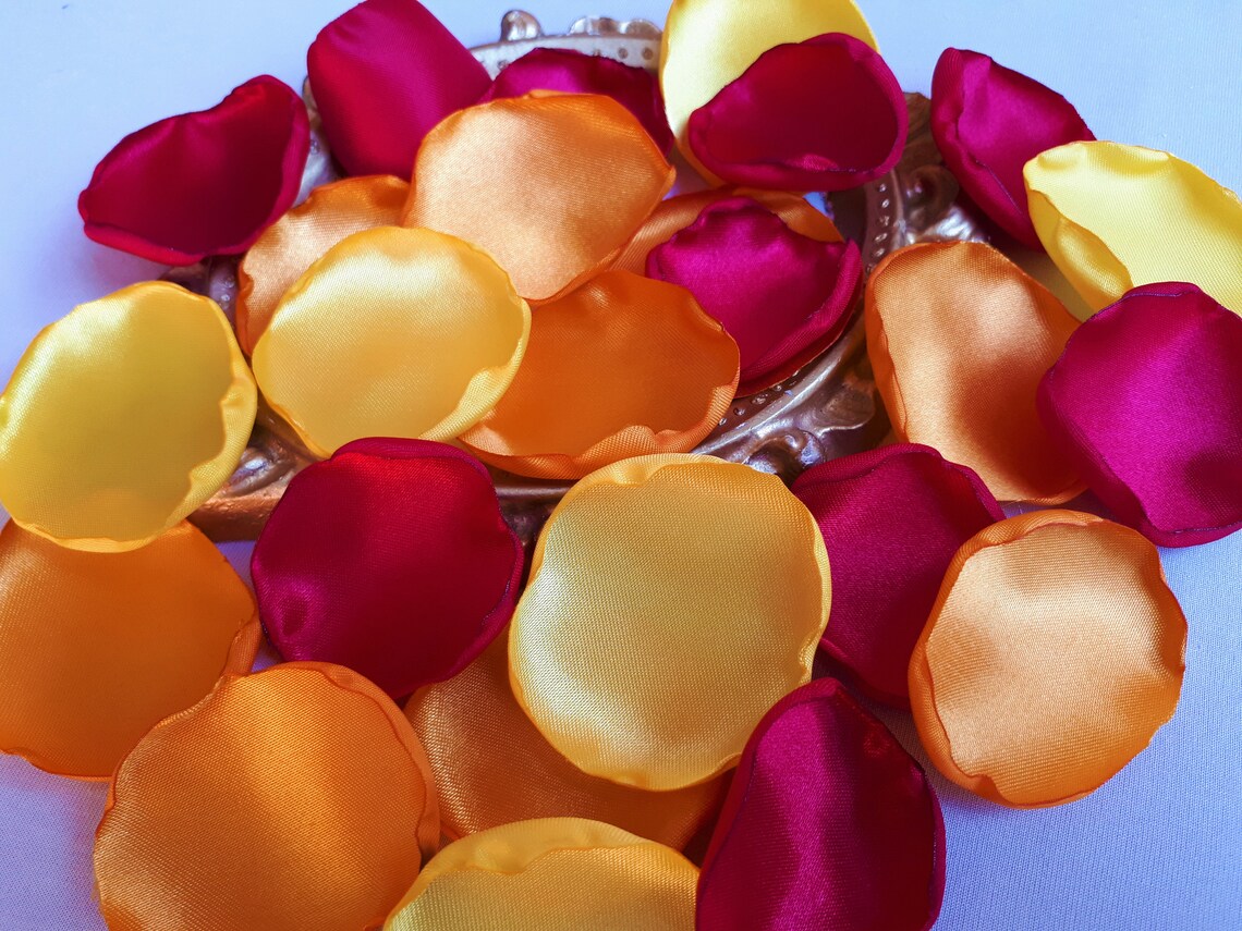 Red Rose Petals Yellow Rose Petals Orange Rose Petals Fall Etsy