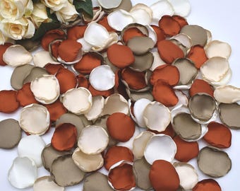 Terracotta Petals, Taupe Petals, Champagne, Ivory Petals Terracotta Wedding Decor Flower Girl Petals Cinnamon Wedding Decor Fall Wedding