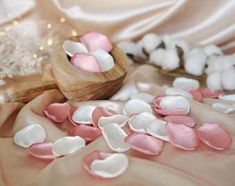 Personalized Rose Petals Ivory, Rose Gold Petals Rose Gold Wedding Decor Flower Girl Petals Bridal Shower Decor Dusty Rose Petals Petal Toss
