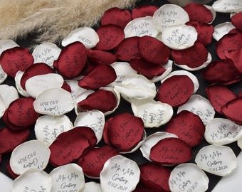 Personalized Ivory Petals, Custom Burgundy Rose Petals Burgundy Wedding Decorations, Flower Girl Petals, Bridal Shower Decor, Petal Toss