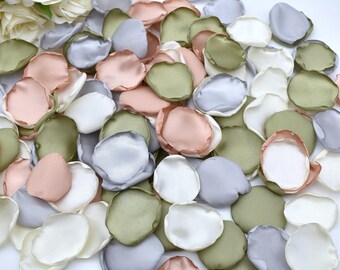 Dusty Rose Petals, Sage Green Petals, Silver Ivory Petals Wedding Decorations Flower Girl Petals Sage Wedding Decor Dusty Rose Wedding Decor