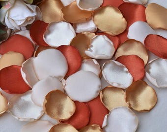 Terracotta Rose Petals, Mustard Flower Petals, Champagne Petals Fall Wedding Decorations Terracotta Wedding Decor Flower Girl Fall Petals