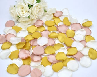 Mustard Rose Petals, Dusty Rose Petals, Ivory Petals Mustard Wedding Decor Flower Girl Petals Fall Wedding Decor Dusty Rose Wedding Decor