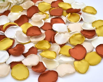 Mustard Petals, Terracotta, Champagne, Ivory Petals Mustard Wedding Decor Terracotta Wedding Decor Flower Girl Petals Fall Wedding Decor