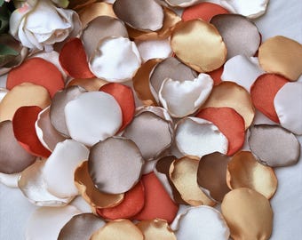Terracotta, Mustard, Taupe, Champagne Rose Petals Fall Wedding Decor Terracotta Wedding Decor Petal Toss Flower Girl Petals Autumn Decor